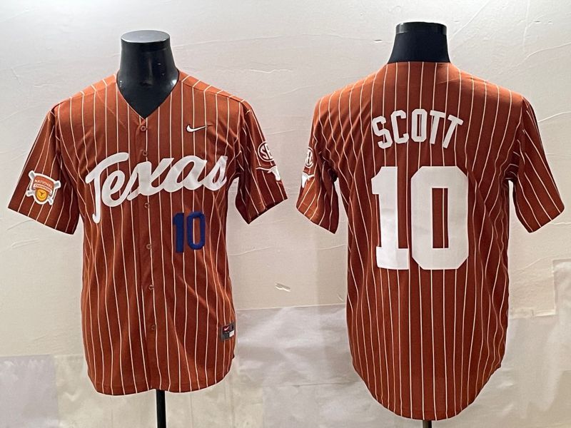Men Texas Longhorns #10 Scott brown Nike joint Name NCAA 2025 Jersey style 36->ncaa teams->NCAA Jersey